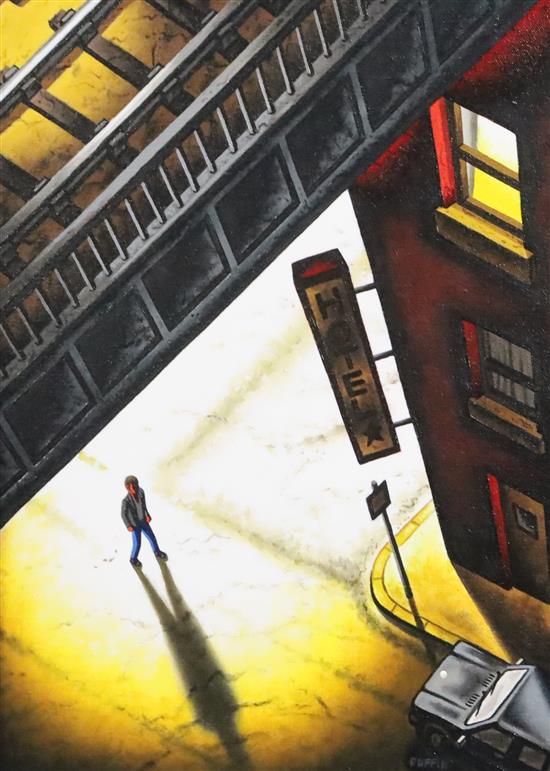 § John Duffin (1965-) Borough Market Night 15 x 11in.